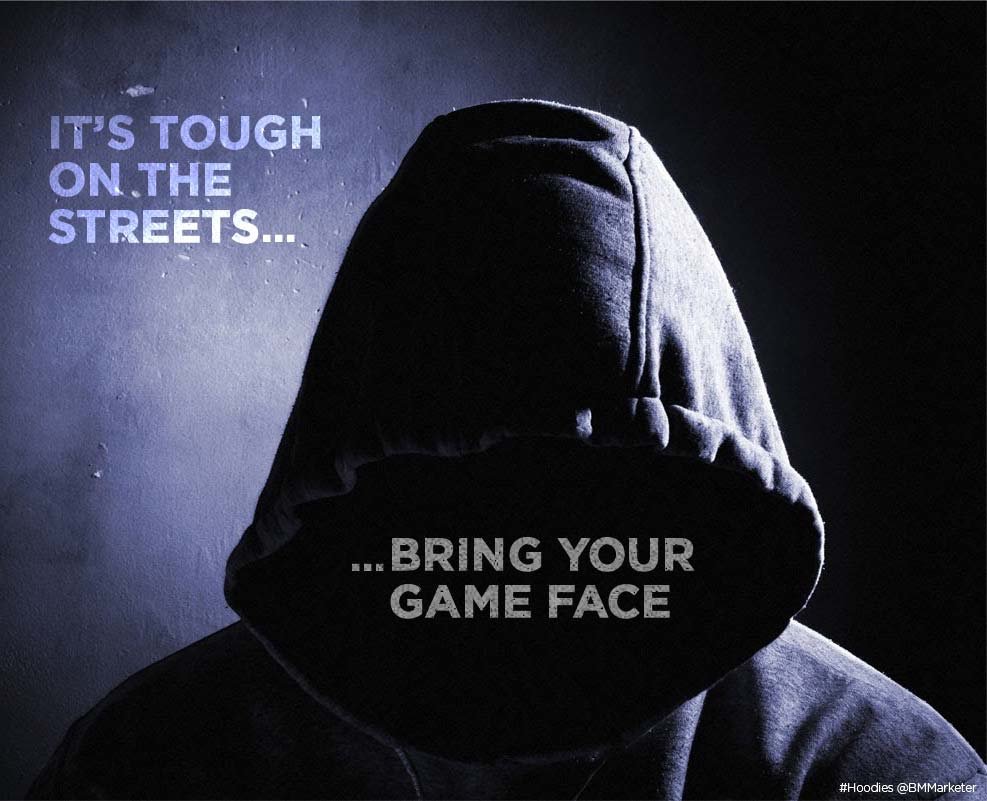 Advertising concept for hoodies - bring your game face