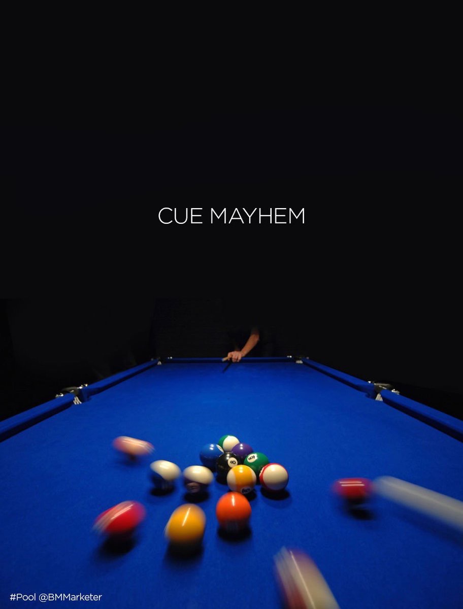Advertising concept for pool - cue mayhem