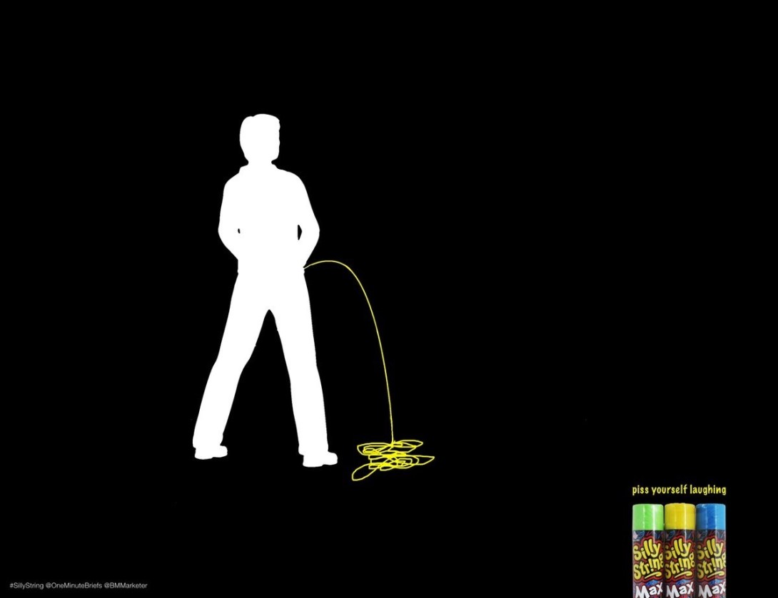 Advertising concept for silly string