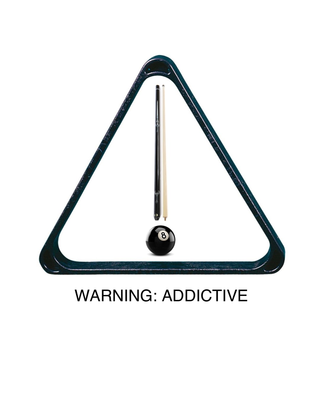 Advertising concept for pool - warning - addictive