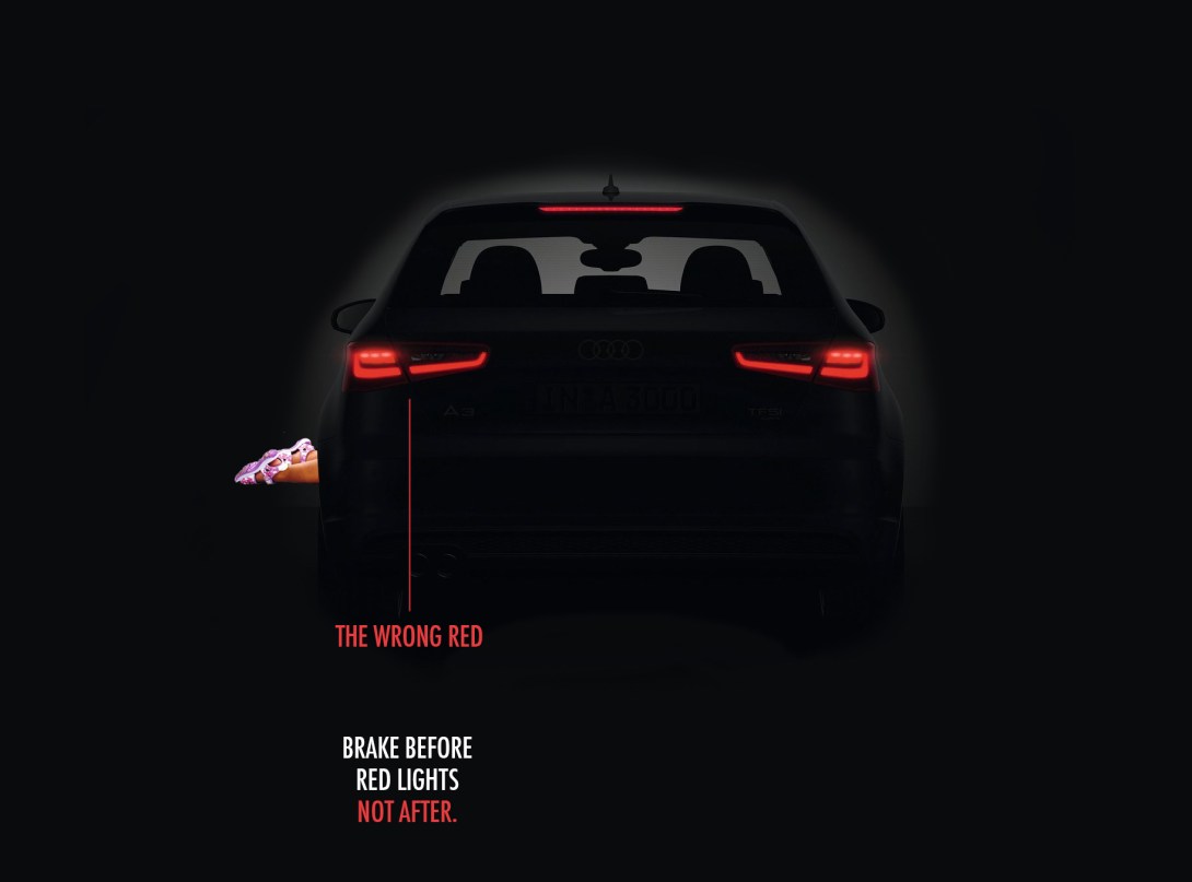 Ad concept - brake before red lights, not after
