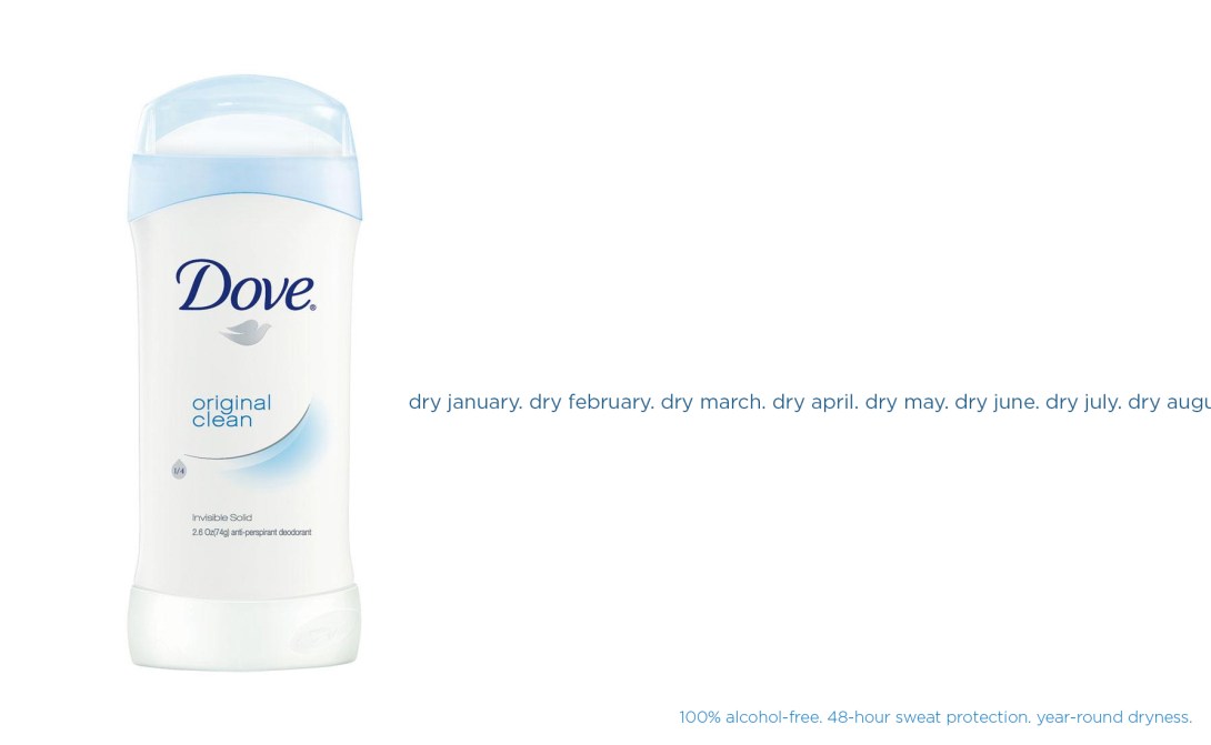 ad idea for dry january - alcohol-free anti-perspirant