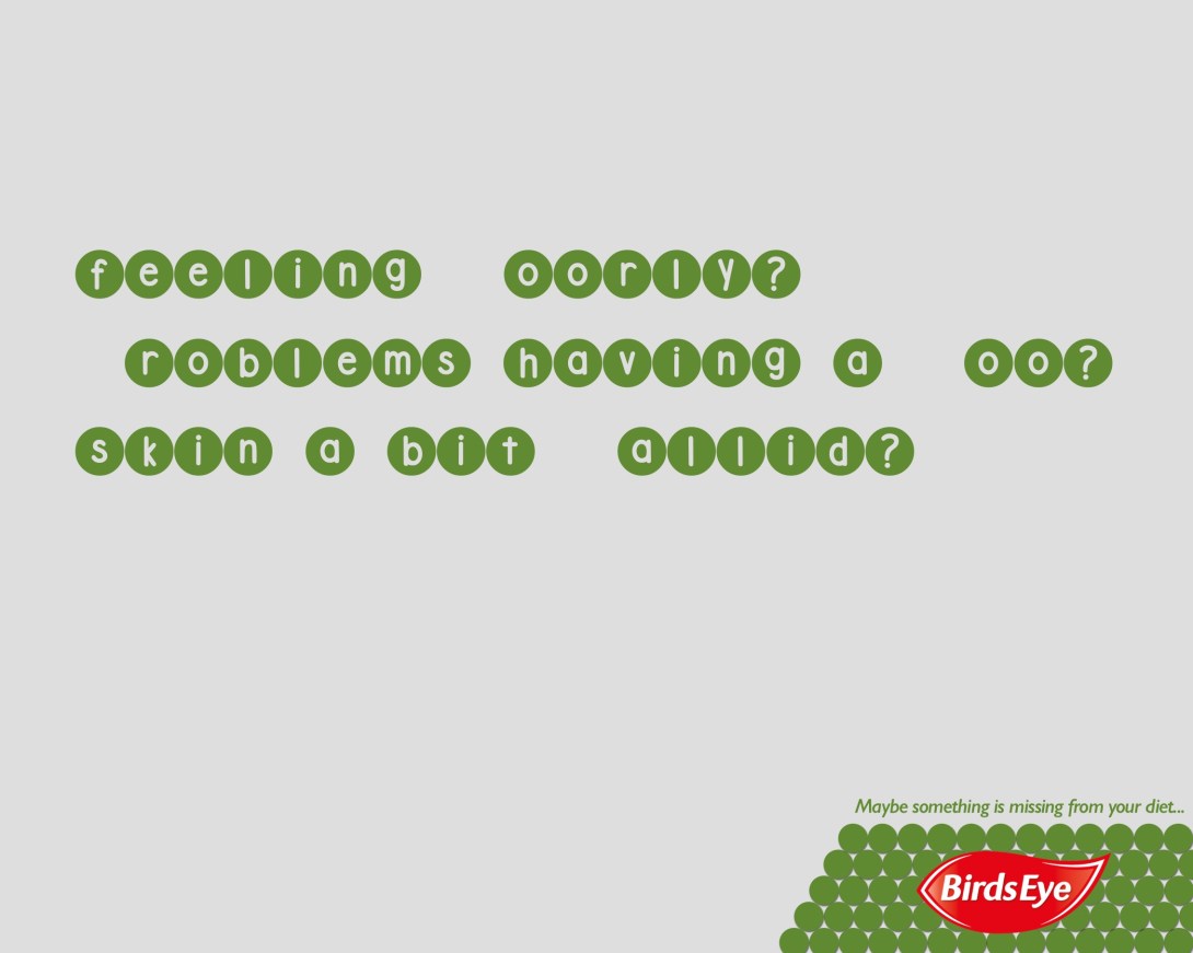 Advertising concept for garden peas