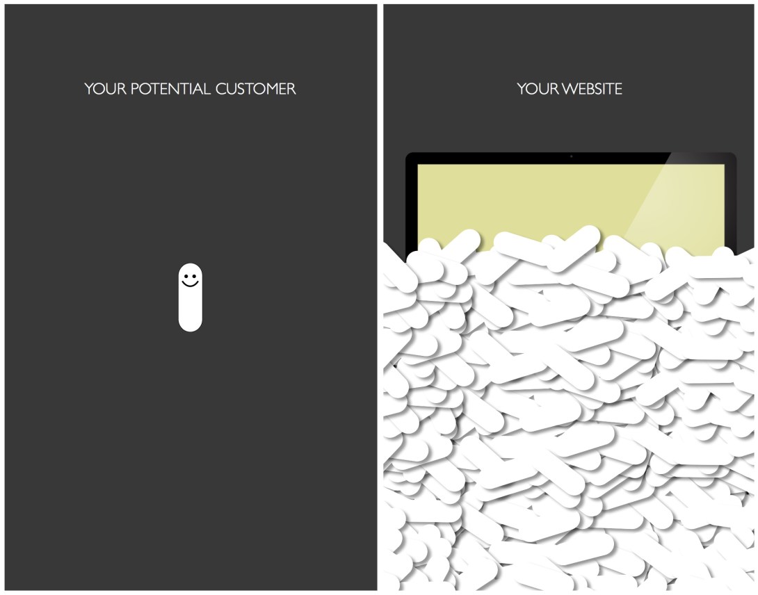 using rice to dramatise a point about web visitors