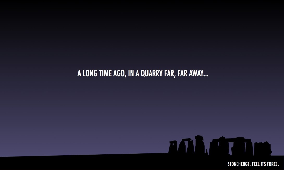advertising idea for Stonehenge - a play on Star Wars