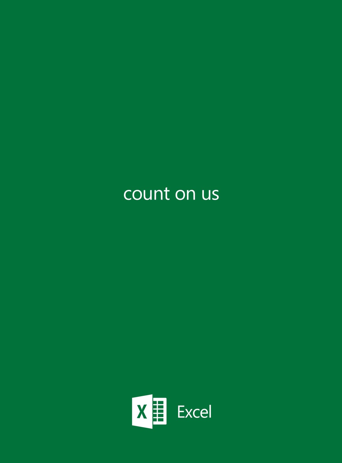 advertising concept for spreadsheets - count on MS Excel