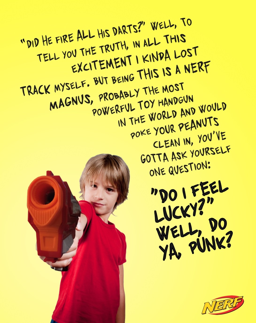 An advertising idea for Nerf guns - do you feel lucky punk