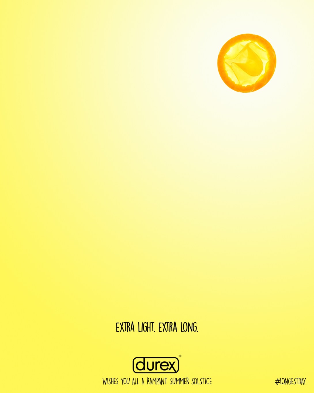 summer solstice advertising idea for durex - extra light and extra long