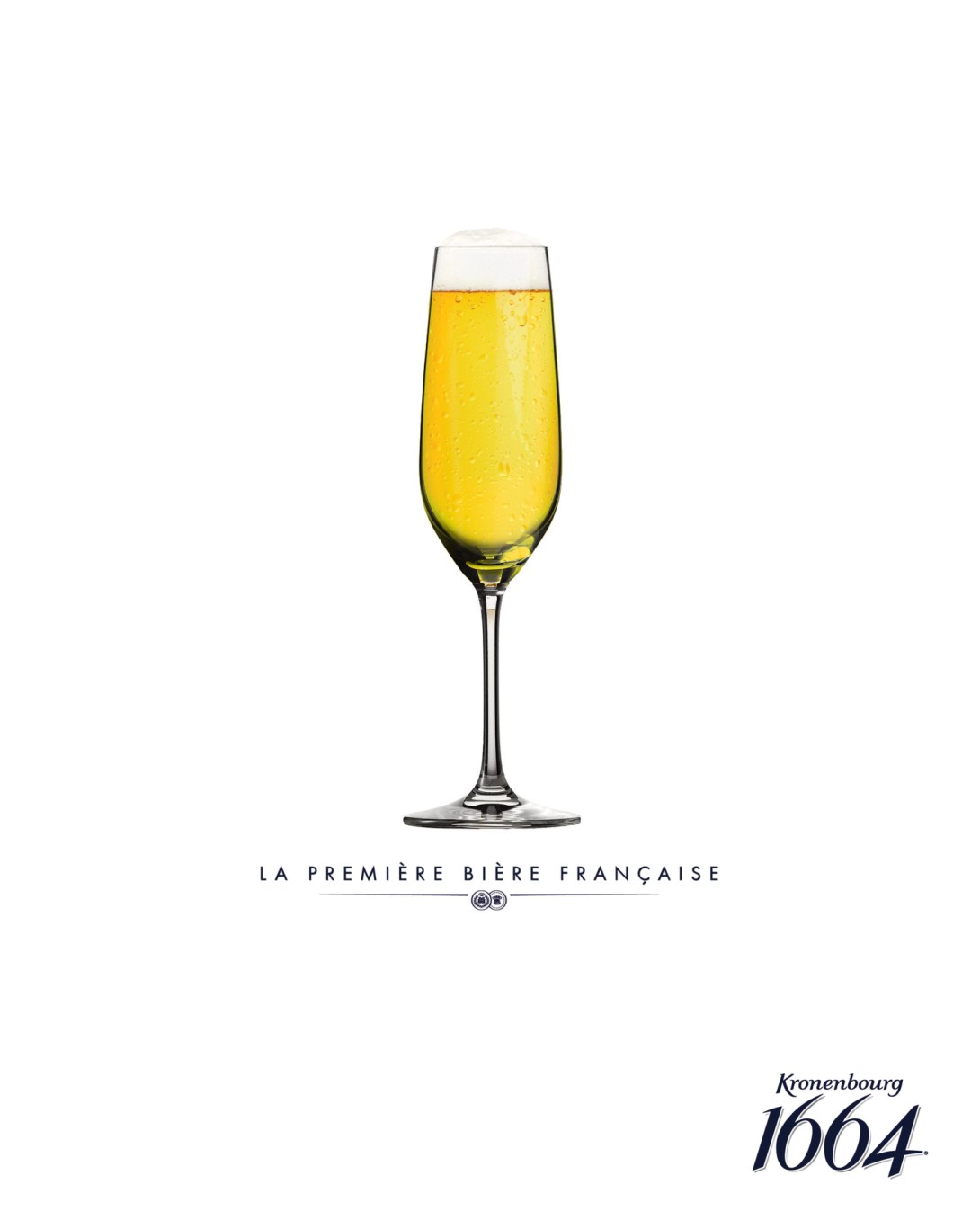 advertising idea for a premium beer brand - champagne flute