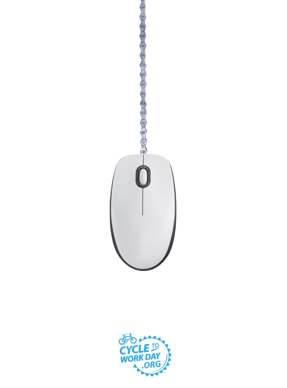 Poster idea for cycle to work day - computer mouse with bicycle chain