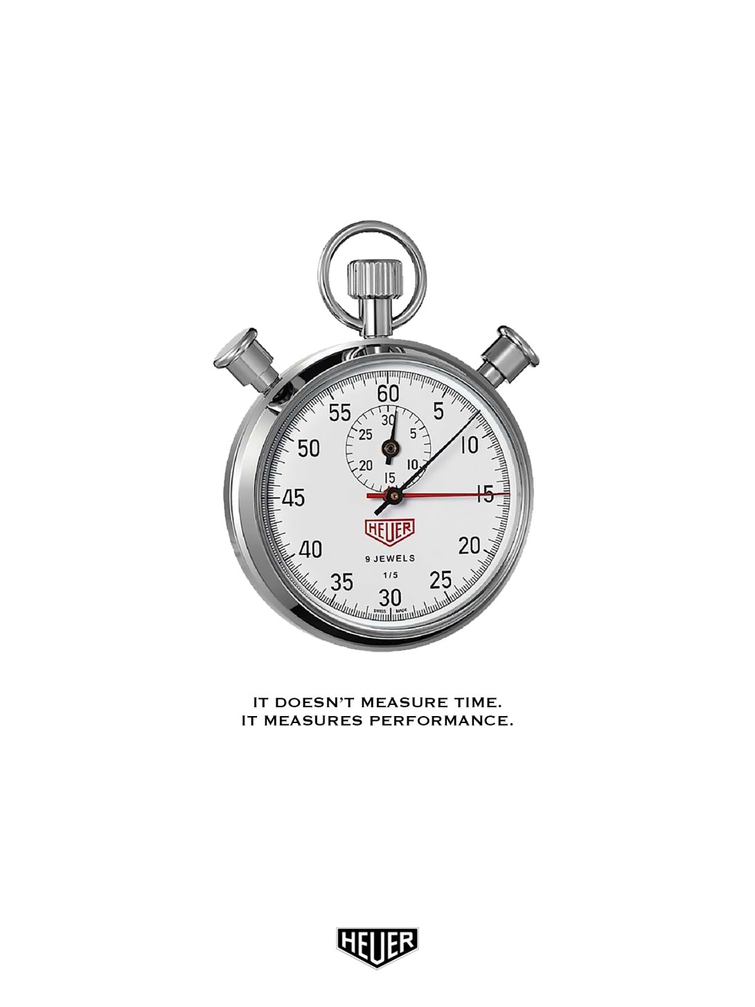 rough advertising concept for a stopwatch brand - it doesn't measure time, it measures performance