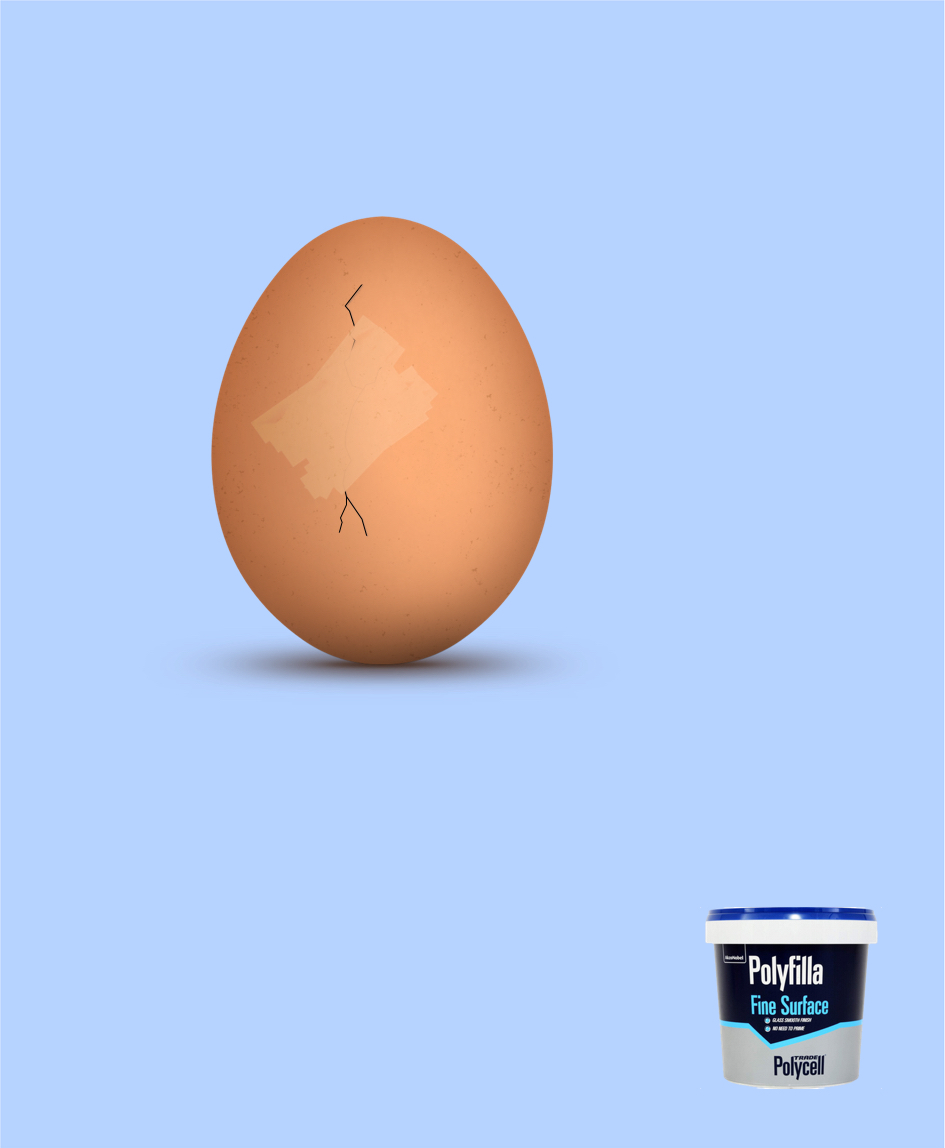 advertising concept for a fine surface filler