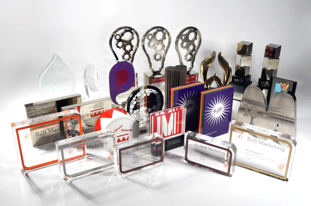 Brian Macreadie - some of our b2b marketing awards at BLP