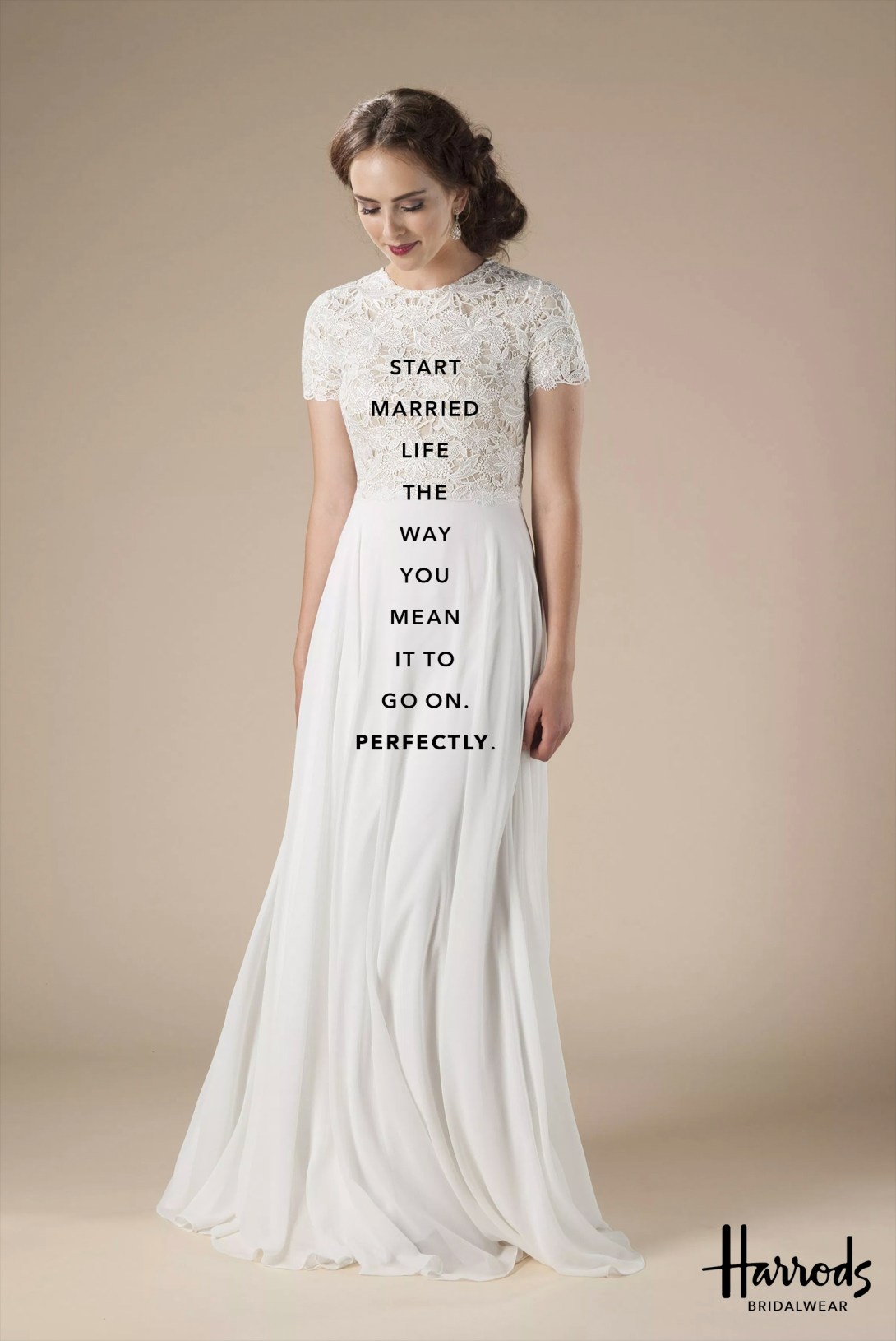 quick advertising concept for a bridal wear brand - start married life the way you mean it to go on - perfectly