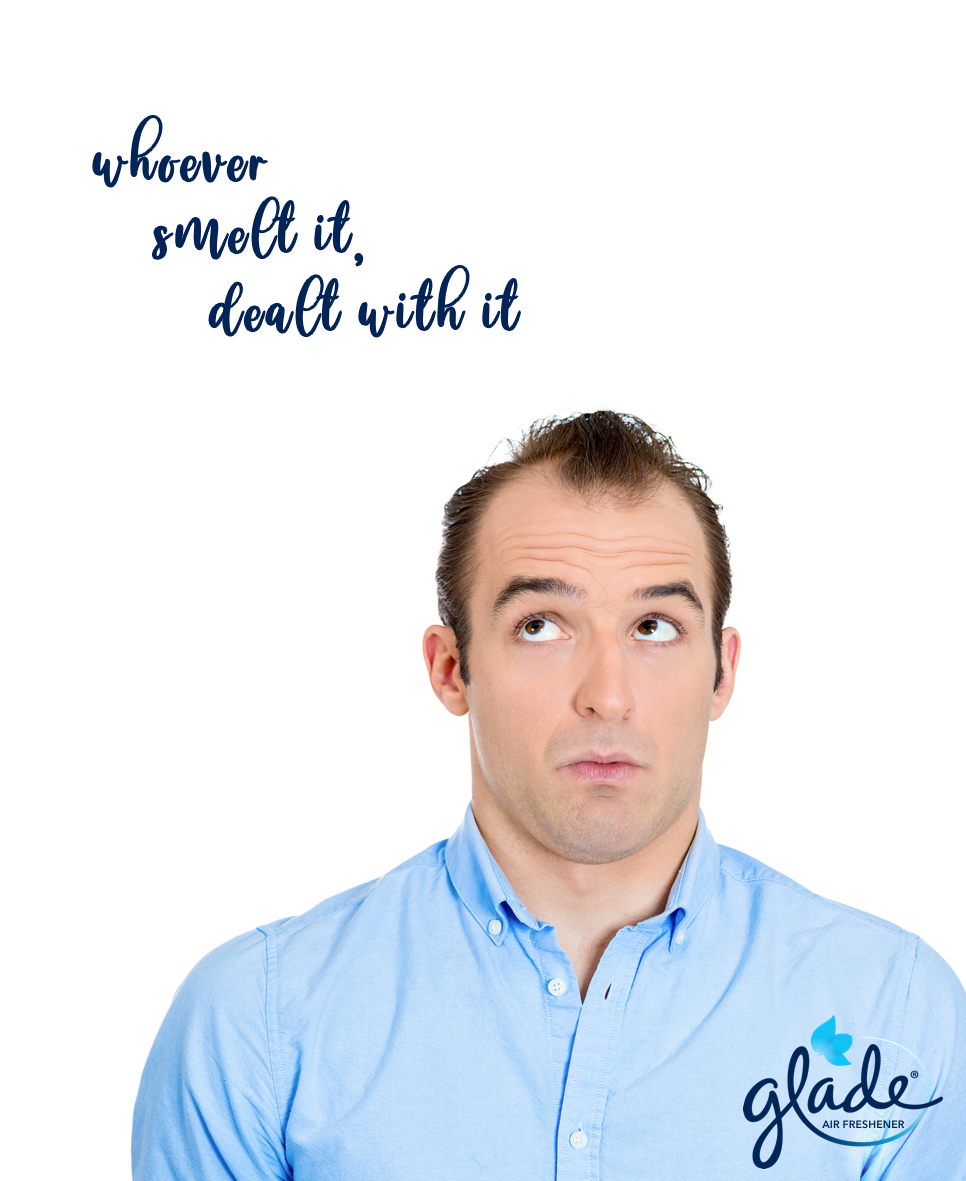 Advertising concept for an air freshener brand - whoever smelt it dealt with it