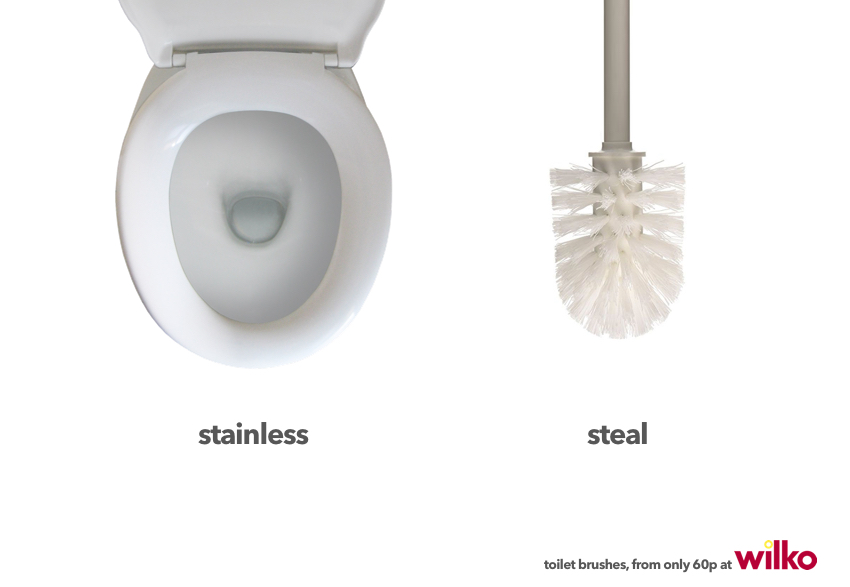 advertising concept for toilet brushes - stainless steal
