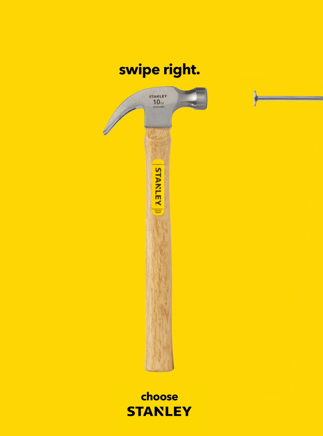 swipe right - advertising concept for a hammer brand
